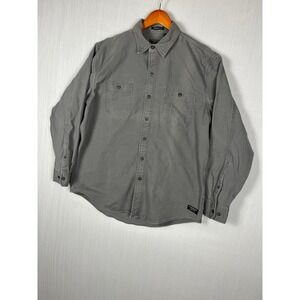 G.H. Bass & Co. Mens L Gray Canvas Work Shirt For Hard Service Utility